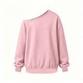 thumbnail image 6 of OGLCCG Off The Shoulder Sweatshirt Tween Girls Trendy Asymmetric Neck Hoodies Shirts Long Sleeve Pullover Tops Size 5-15(Pink,11-12 Years), 6 of 7
