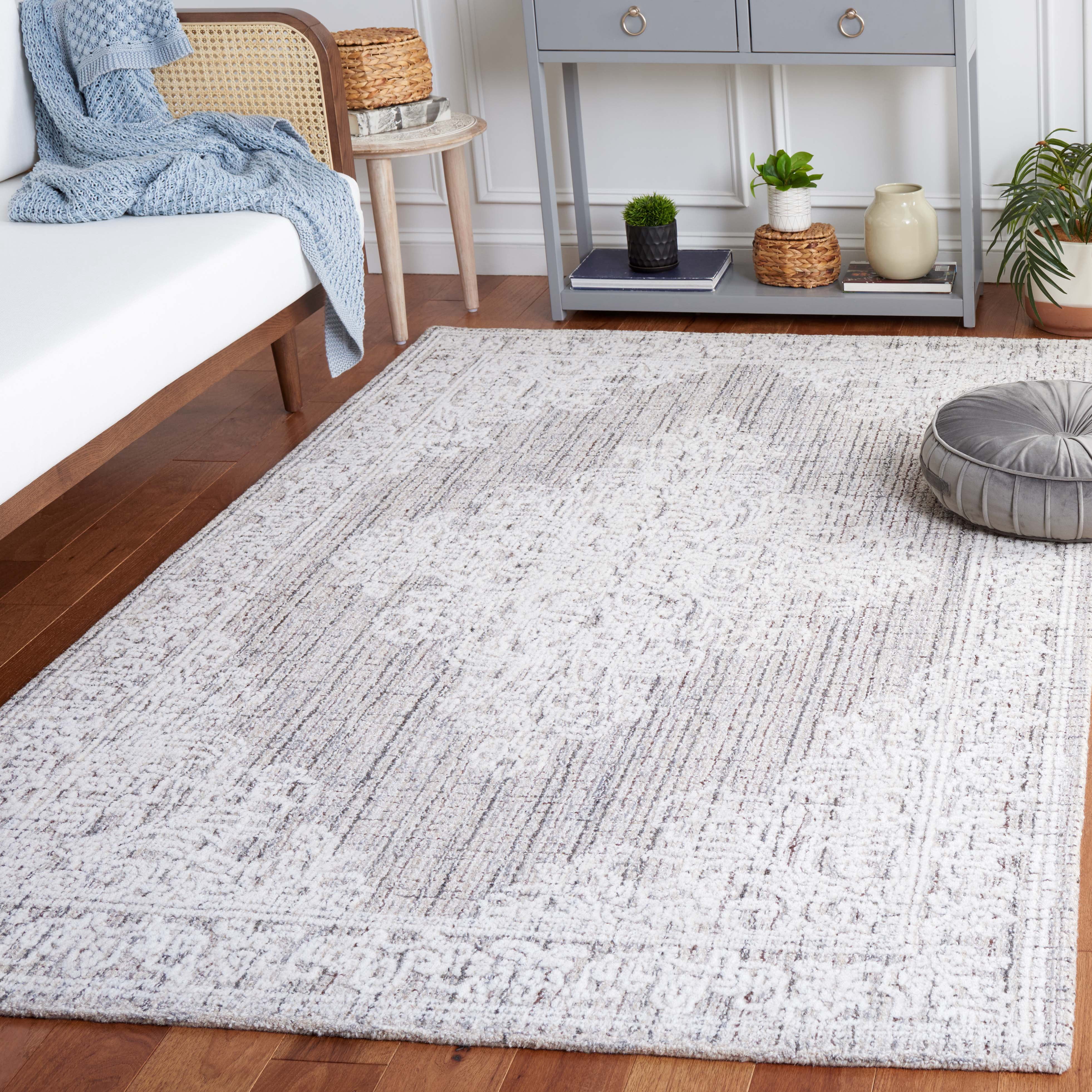 SAFAVIEH Ebony Ace Bordered Area Rug, Brown/Ivory, 3' x 5'