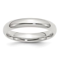Bridal QCF040-4 4 mm Sterling Silver Comfort Fit Band, Polished - Size 4