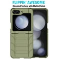 thumbnail image 5 of Case with Clip for Galaxy Z Flip 5 5G, Nakedcellphone Rugged Cover and [Rotating/Ratchet] Belt Hip Holster for Samsung Z Flip5 Phone (SM-F731U, 2023) - Olive OD Green, 5 of 10