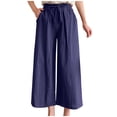 thumbnail image 2 of Christmas! Ohufall Pants Fashion Women Plus Size Pants, Drawstring Casual Solid Elastic Waist Pocket Loose Pants, 2 of 5