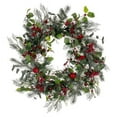 thumbnail image 1 of Vickerman FQ221724 Couronne de Clochettes 24 Po. Vert Houx Pin & Rouge, 1 of 1