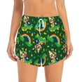 thumbnail image 2 of Balery Cat St Patrick's day Pantalones cortos deportivos para mujer con forro y dos bolsillos, elásticos, para entrenamiento, gimnasio, yoga-Medium, 2 of 7