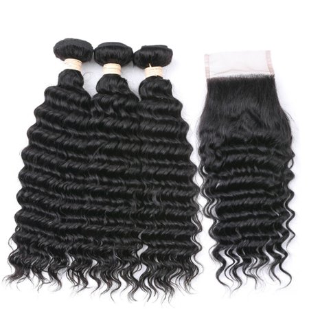 Beaudiva Brazilian Hair Weave Deep Wave 3 Bundles With