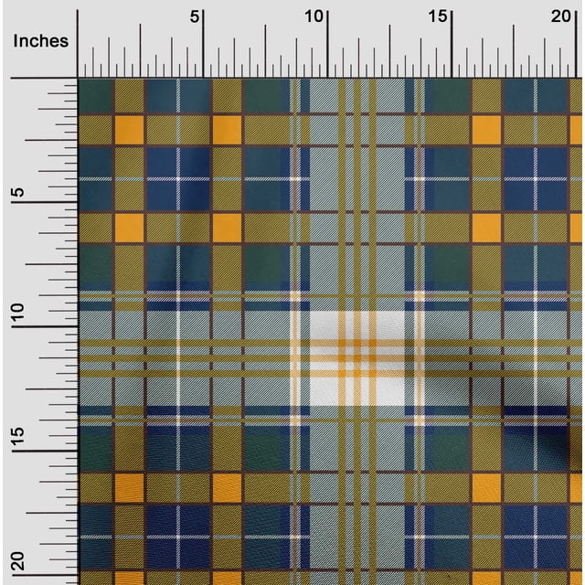 oneOone Polyester Lycra Fabric Tartan Check Print Fabric By Yard 56 Inch Wide