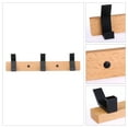 thumbnail image 3 of Unique Bargains 1 Pack Coat Rack Wall Mount Coat Hook for Hanging with 3 Hooks Brown, 3 of 7