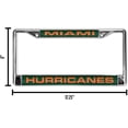 thumbnail image 5 of Miami NCAA Hurricanes Chrome Metal (Set of 2) Laser Cut License Plate Frames, 5 of 6
