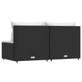 thumbnail image 3 of vidaXL Garden Middle Sofas with Cushions 2 pcs Black Poly Rattan, 3 of 5