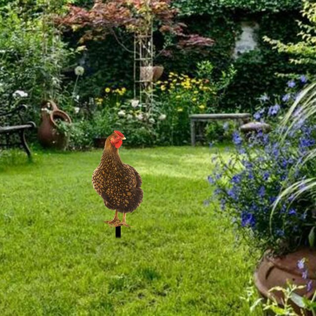 Letrero acrílico para gallina, decoración de jardín, estacas de animales, patio realista Estilo B Cola estacas de patio