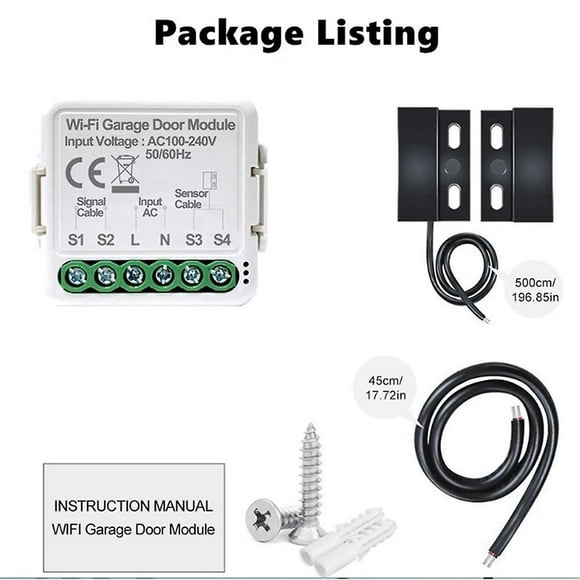 Tuya Smart Wifi Garage Door Opener Controller App Voice Remote Control Work For Alexa Google Home Assistant