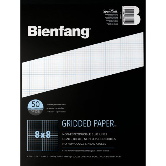 Bienfang Designer Grid Paper Pad, 8x8 Grid, 8.5" x 11"