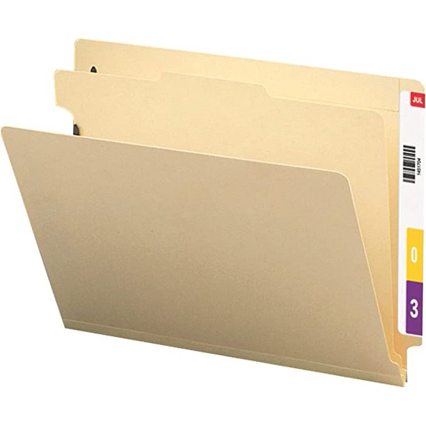 End Tab Classification File Folder, 1 Divider, 2" Expansion, Letter