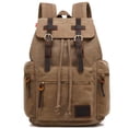 thumbnail image 1 of Mochila HuaChen Vintage Canvas con detalles en piel M32 Brown, 1 of 6