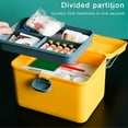 thumbnail image 3 of Medicine Storage Box Double-layered Multi Grid with Lock Design Large Capacity Rounded Edges Medical Organizer for Home Dorm Jikaix Orange, 3 of 5