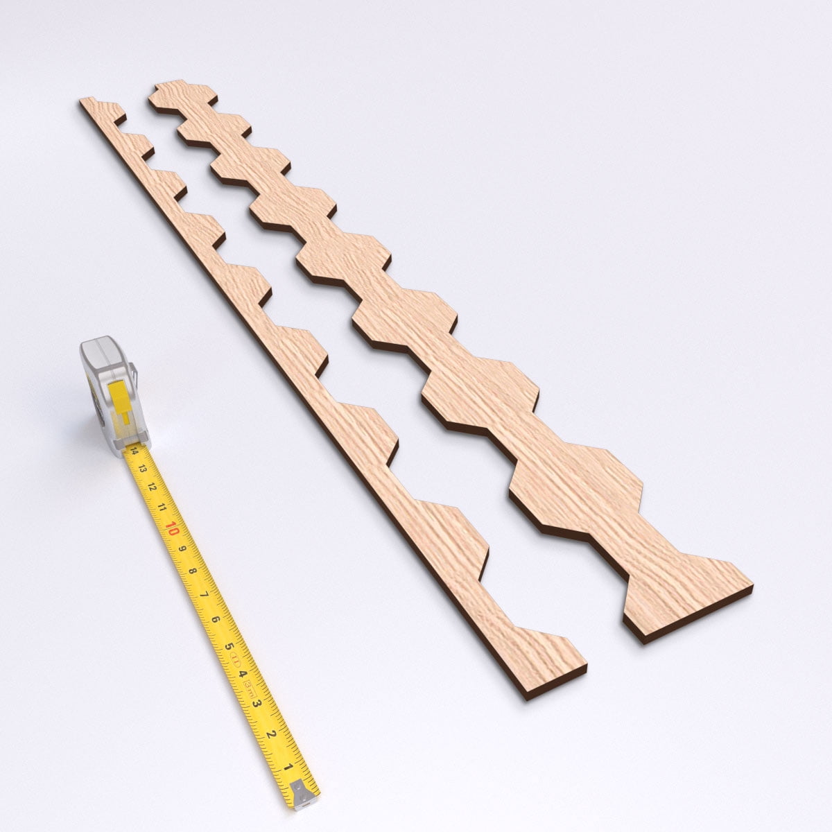 Ekena Millwork 47"H x 3/8"T Pontiac Adjustable Wood Decorative Slat Wall Panel Kit, Red Oak (contains 16 Slats + 1 Straight Edge Starter Slat)