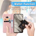 thumbnail image 2 of Allytech for Google Pixel 8 Wallet Case, Luxury PU Leather with Embossed Pattern, Magnetic Clasp Kickstand Card Cash Slots Shockproof Slim Flip Case with Hand Strap for Women Men - Rosegold, 2 of 7