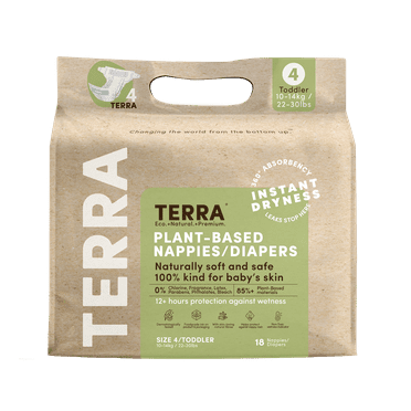 Terra Diapers Size 4 Toddler - 18 Pack