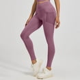 thumbnail image 2 of Mnuaqn High Waisted Yoga Pants for Women Running Workout Mesh Leggings Side Pockets Squat Proof Tummy Control Light Purple for Size S, 2 of 4