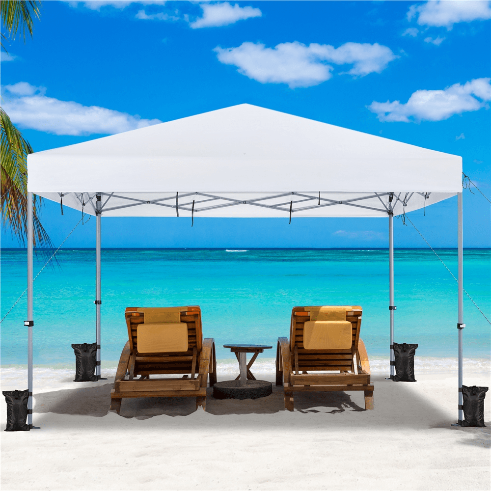 Alden Design 12 x 12 ft Pop-up Canopy with Single-Person Setup Mechanism, White