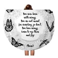 thumbnail image 1 of KDAGR 60 inch Round Beach Towel Blanket Affirmation Inspirational Saying by Rumi Floral and Butterflies Beautiful Travel Circle Circular Towels Mat Tapestry Beach Throw, 1 of 2