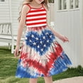 thumbnail image 2 of Amzcrzy Dresses for Girls 3-14 Years 4Th Of July Spaghetti Strap Dress Casual Sleeveless Swing Flowy Tiered Midi Sundress American Flag Cute Ruched Cami Dress @9 13 Years, 2 of 9