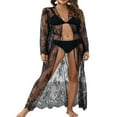 thumbnail image 3 of Women Open Front Cover-ups Beachwear Long Sleeve Lace See Through Cardigan, 3 of 6