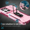 thumbnail image 4 of TECH CIRCLE Shockproof Rugged Phone Case for Moto G Stylus 5G (6.7", 2025) with Built-in Sturdy Metal Kickstand, Slide Camera Lens Cover, Hard Shell Drop Proof Anti Scratch Protective Cover, Pink, 4 of 8