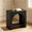 Black, variant on Fnova Farmhouse End Table with Storage, Modern Arched Wooden 2-Tier Side Table Nightstand Bedside Table Accent Table with Open Shelf, Easy Assembly, for Living Room, Bedroom, Entryway, Small Space