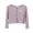 Purple, variant on Ribbed Knit Cropped Cardigan For Girls Button Down Long Sleeve Crop Blouse Casual Lightweight Cute Bow Knot Outerwear Tops