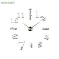 thumbnail image 2 of BadPiggies Large Silver 3D Frameless Wall Clock Stickers DIY Wall Decoration for Living Room Bedroom, 2 of 8