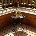 thumbnail image 4 of Vintage Round Metal Plant Stand Rustproof Flower Pot Holder for Indoor Outdoor Living Room Balcony Patio Garden & Corner, 4 of 6