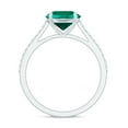thumbnail image 2 of Rosec Jewels Solitaire Created Emerald Ring with Diamond Side Stones (8 mm) - AAAA Quality, 18K White Gold, US 7.50, 2 of 8