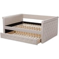 thumbnail image 5 of Bowery Hill Fabric Tufted Queen Daybed with Trundle in Beige, 5 of 11