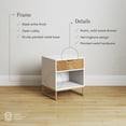 thumbnail image 3 of Nathan James Kensi White Nightstand Gold Metal Base with Open Cubby for Storage and Drawer, 3 of 7