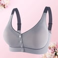 thumbnail image 5 of Gibobby Brasier Push Up Mujer Ropa interior Sexy con hebilla frontal para mujer, sin llantas, chaleco de encaje, sujetador de ropa interior(Gris,3X-Grande), 5 of 5