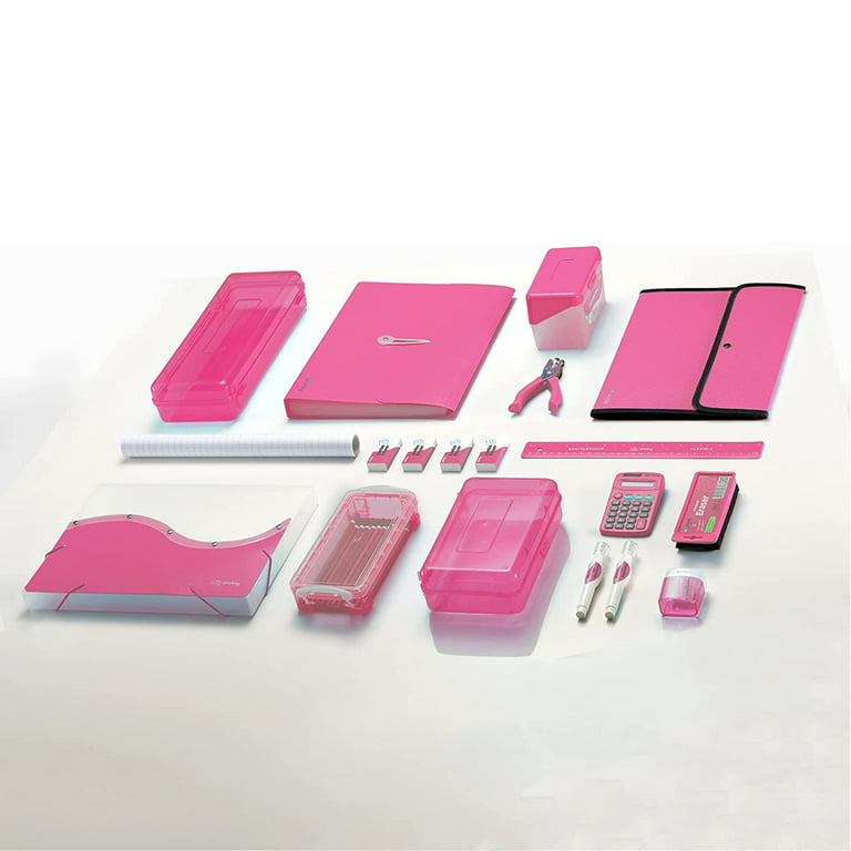 Enday Card Holder Box for Index, Note and Blank Flash Cards Office and  School Supplies Pink 
