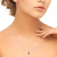 thumbnail image 4 of Mauli Jewels Engagement Necklace for Women 0.35 Carat Graceful Blue Diamond Pendant 4 prongs 14K Rose Gold With 18'' Chain|Silver Chain, 4 of 7