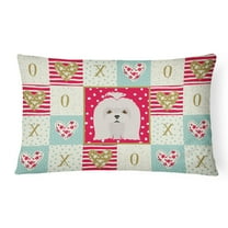 Carolines Treasures CK5217PW1216 Maltese Love Canvas Fabric Decorative Pillow, Red, 12H x16W, multicolor