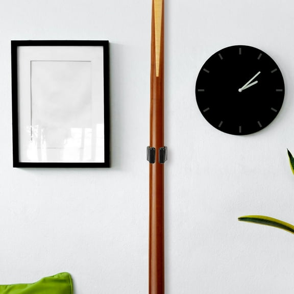 LEORX 5Pcs Black Plastic Cue Stick Holder Clips Stable Wall Mount Rack for Pool Table Storage