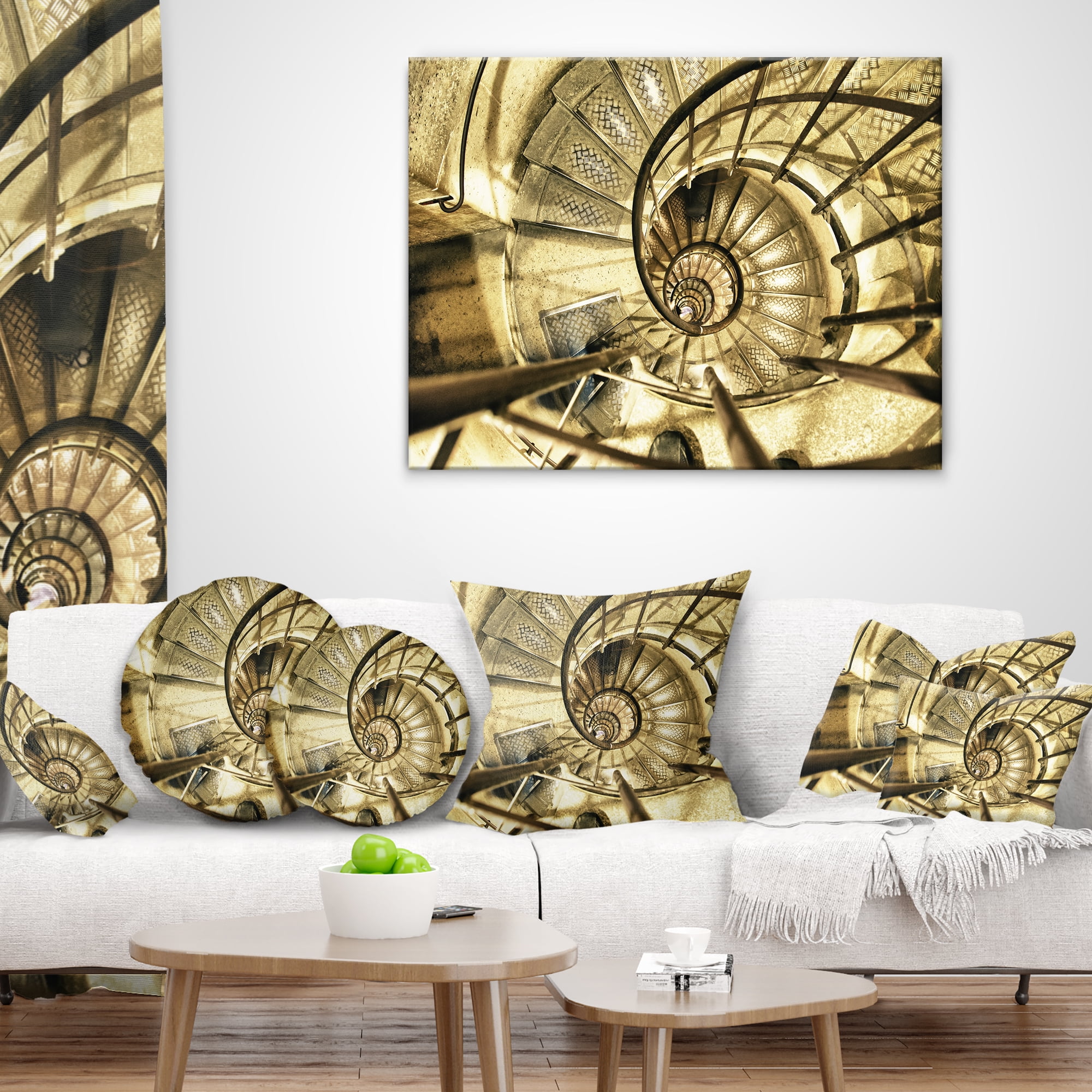 Designart Architectural Detail of Paris in Winter - Abstract Throw Pillow - 16x16