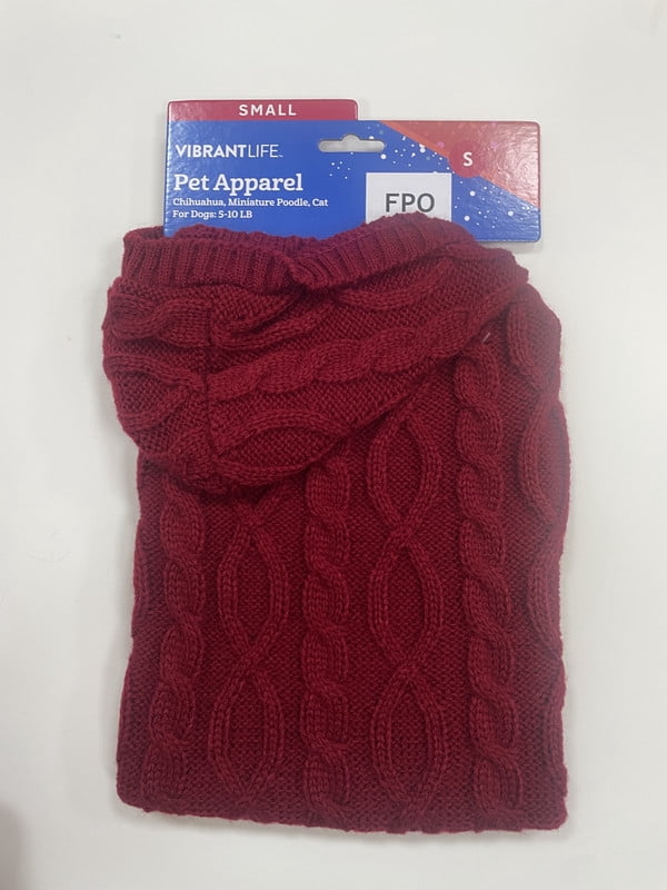 RED CABLE SWEATER M