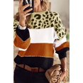 thumbnail image 4 of Pulls Décontractés Manches Longues Col Rond Couleur Patchwork Pull Tops en Tricot, 4 of 5