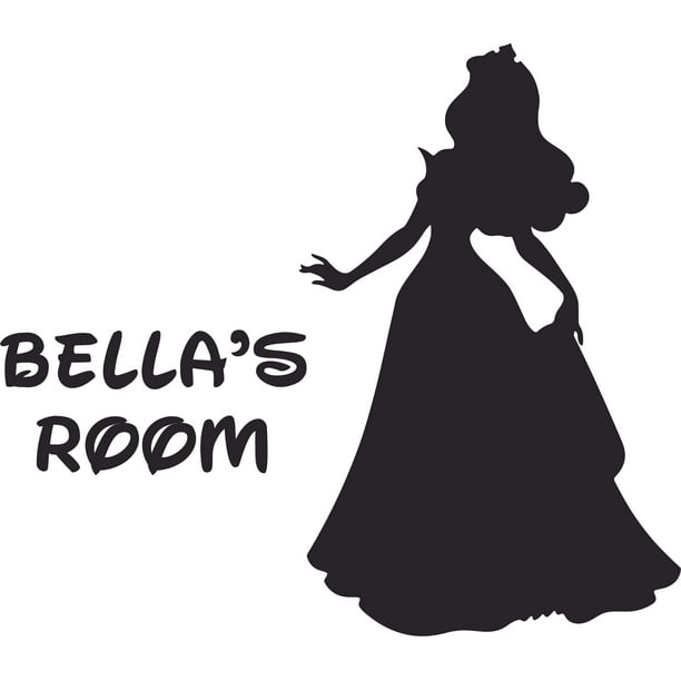 the disney princess cartoon character vinyl customized name decal