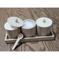 thumbnail image 2 of Bacs de Rangement Ronds en Bois Minimalistes Rustiques avec Couvercles, Ensemble de 3, 6,5 cm x 6 cm, 2 of 6