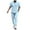 Light Blue, variant on JIKNTTR Men's 2 Piece Hawaiian Outfits Male Two Piece Solid Color Suit Button Down Short Sleeved Stand Up Polo Shirt Top And Trousers Set Stylish Sweatsuit Outfits