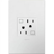 Legrand adorne 15A GFCI Tamper-Resistant Outlet with Matching Wall Plate (White Finish), AGFTR2152W4WP