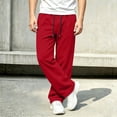 thumbnail image 5 of Mifsaly Kids Boys Sweatpants Straight Leg Uniform Athletic Jogger Pants for Workout Lounge with Pockets Red,7-8 Years, 5 of 7