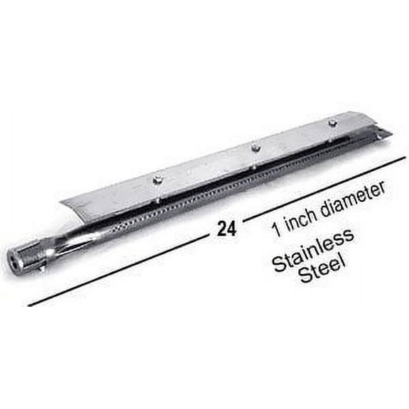 Viking Gas Grill Replacement Gas Burner Straight 24" x 1" Stainless Steel w/ Top Heat Plate