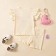 thumbnail image 4 of Xyant Baby Birthday Girl Outfit Birthday Girl Print Short Sleeve T-Shirt Elastic Shorts Infant Summer Princess 2 Pcs Clothes Set (Beige,12-18 Months), 4 of 7