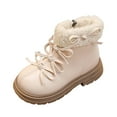 thumbnail image 3 of Mostsola Kids Girls Winter Warm Boots Fashion Snow Boot Side Zipper Lightweight Outdoor Booties, 3 of 5